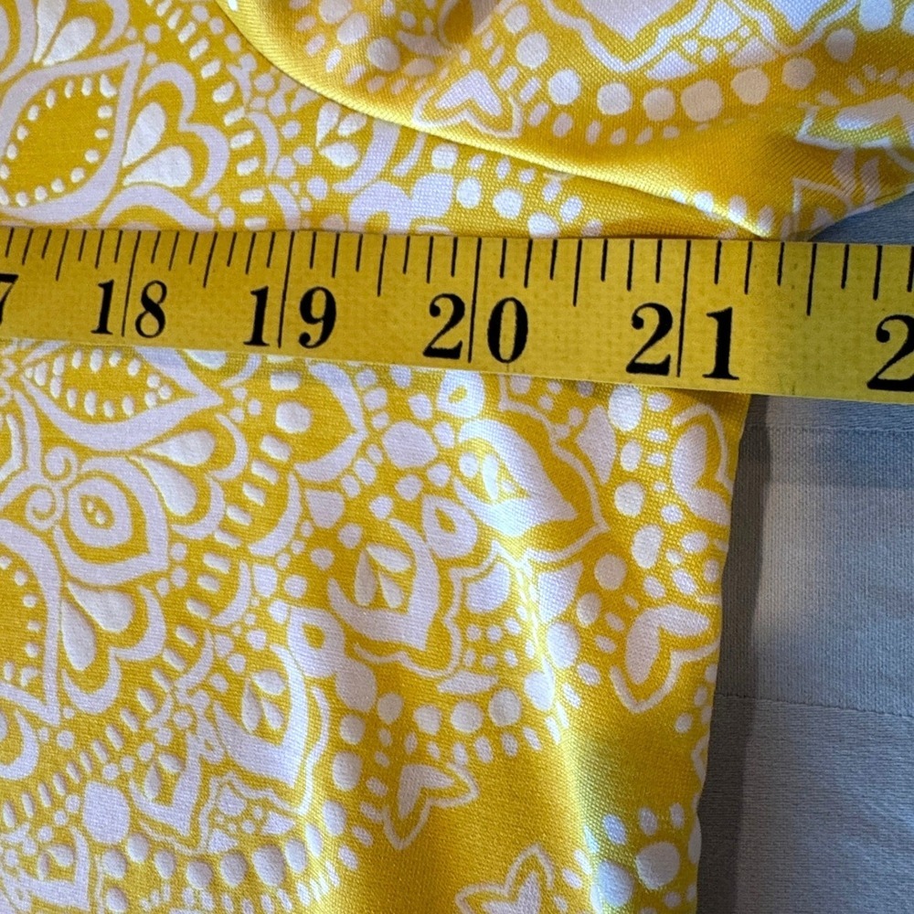 Women's Petite L Yellow Boho Ruffle Bell Sleeve Blouse Romantic Flowy Spring Top - Picture 6 of 7